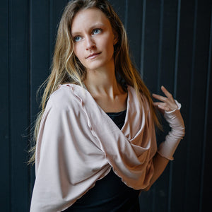 loop infinity scarf in ballet as a shawl