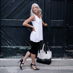 daisy tunic tank in white