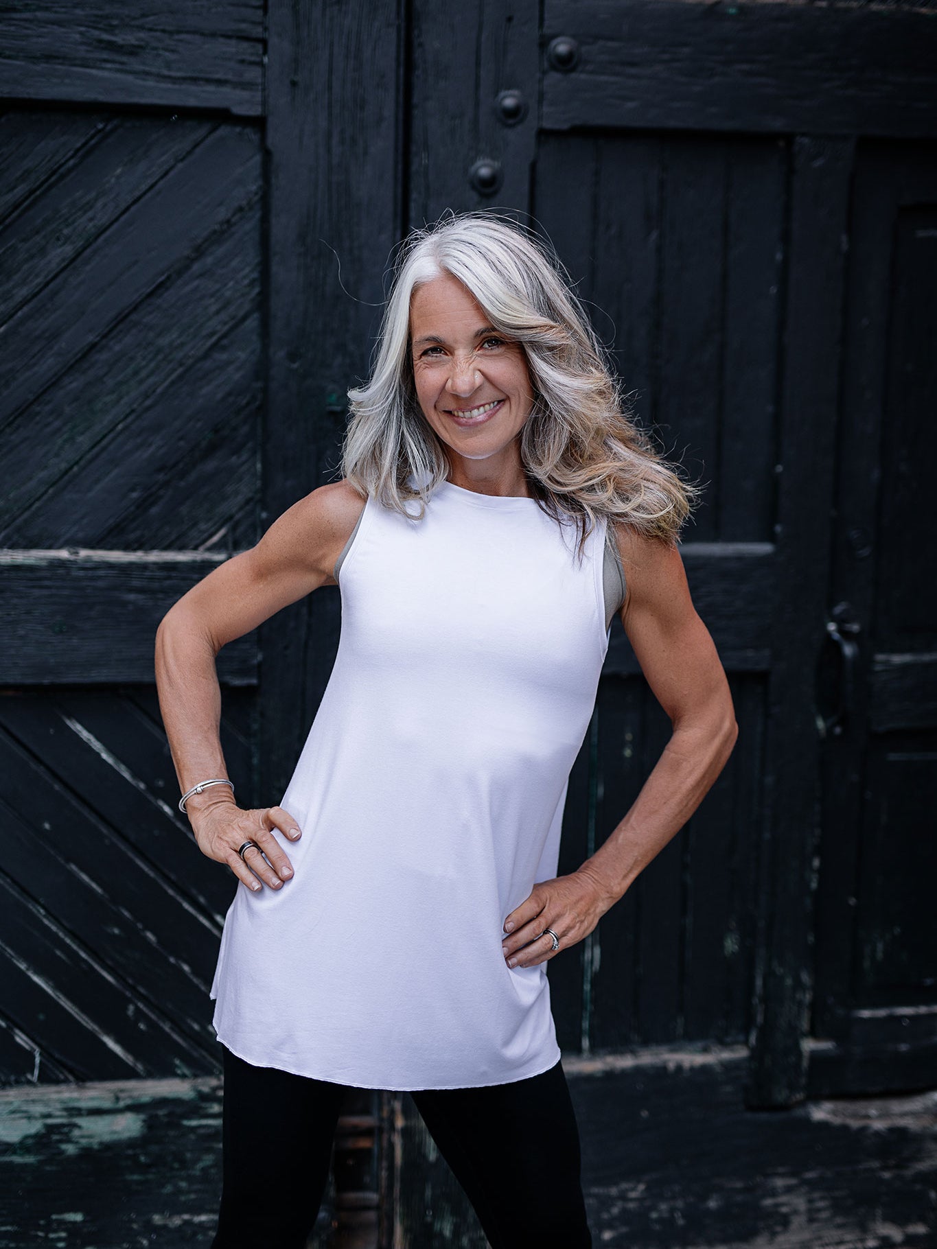 white daisy tunic tank