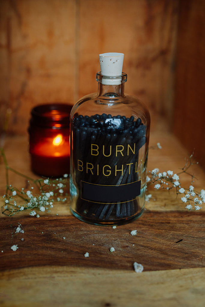 "burn brightly" black matte matches