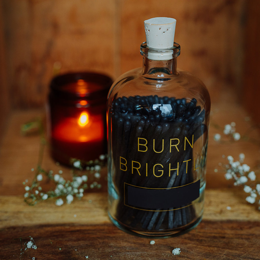 "burn brightly" black matte matches