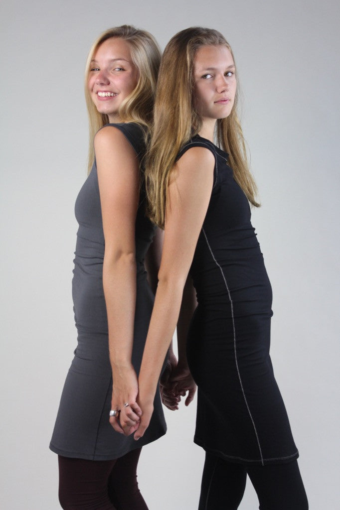sweet angel sisters both in suger cap sheaths - iron on the left and black + tan on the right - perfect delight