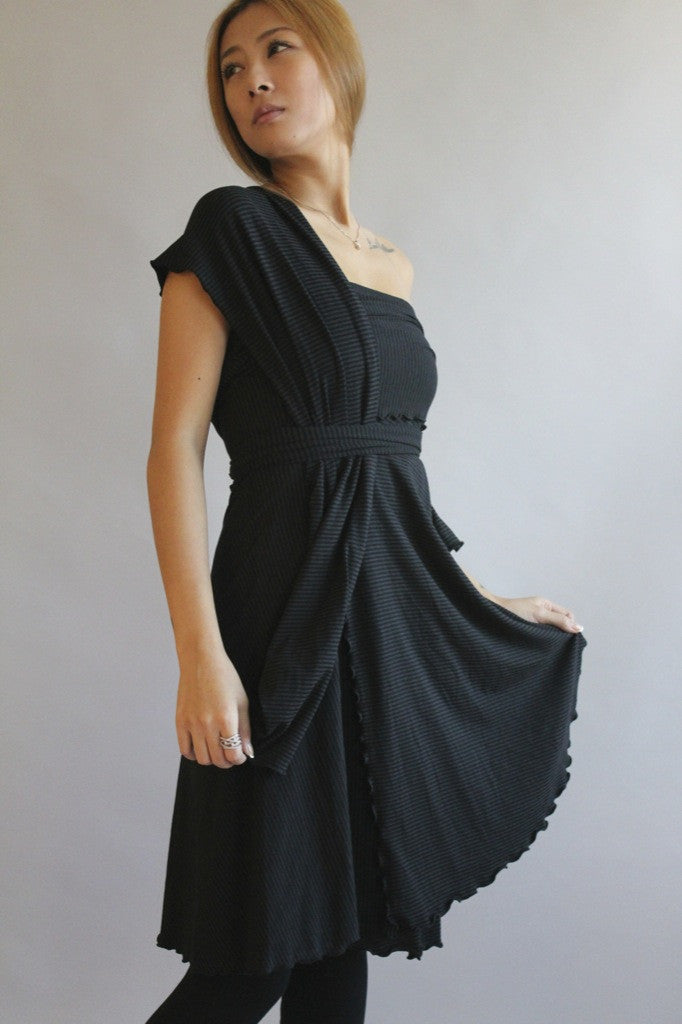 the wrap by angelrox in subtle black stripe bamboo + organic cotton