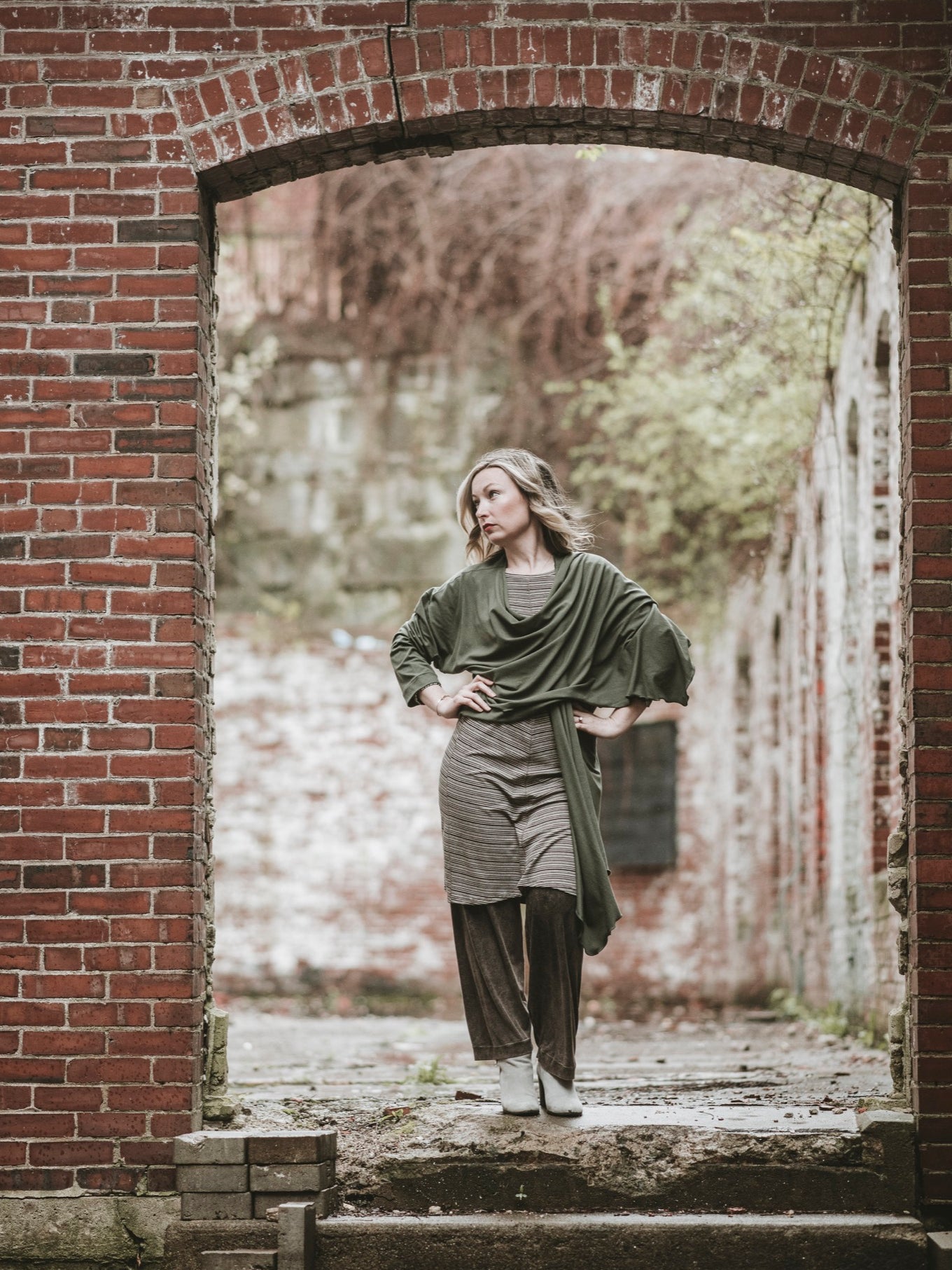 noble dress + prima wrap paired with the mineral bloom pant