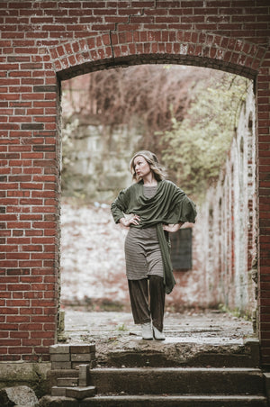 noble dress + prima wrap paired with the mineral bloom pant