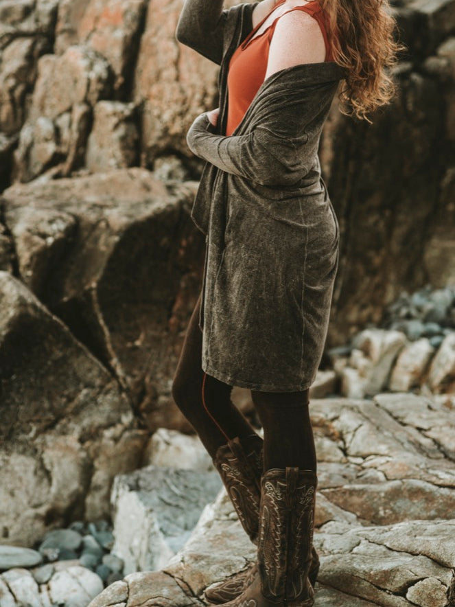 mineral bamboo coco blazer over spice shell