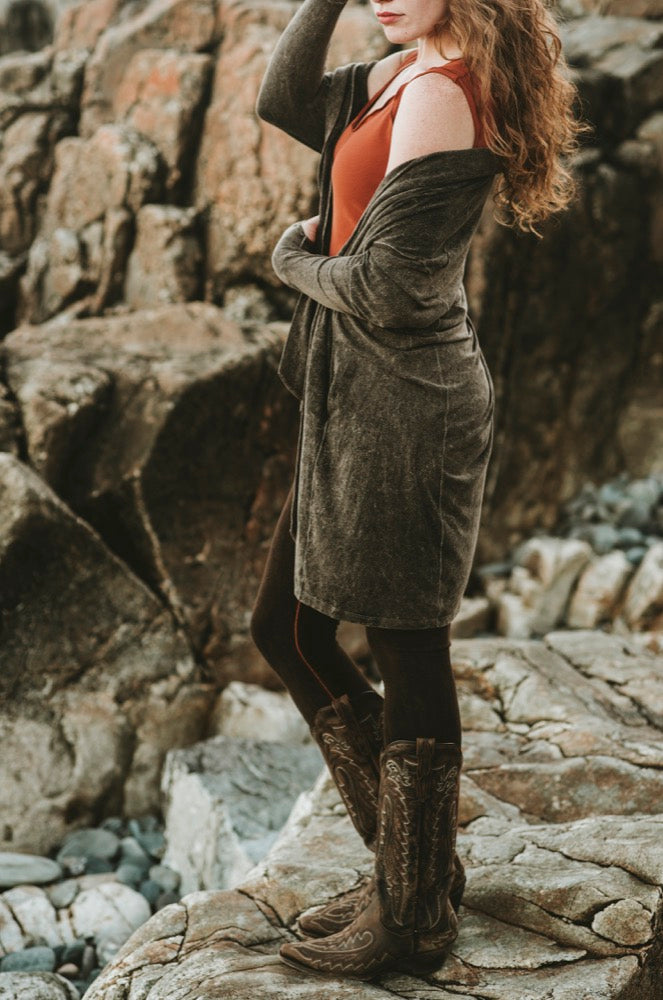 mineral bamboo coco blazer over spice shell