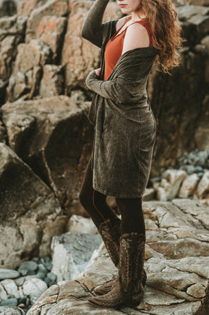 mineral bamboo coco blazer over spice shell