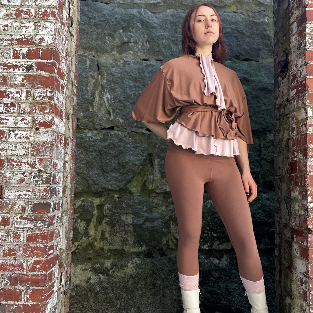 angelrox® flutter jacket in cedar styled over the ballet honey tank top