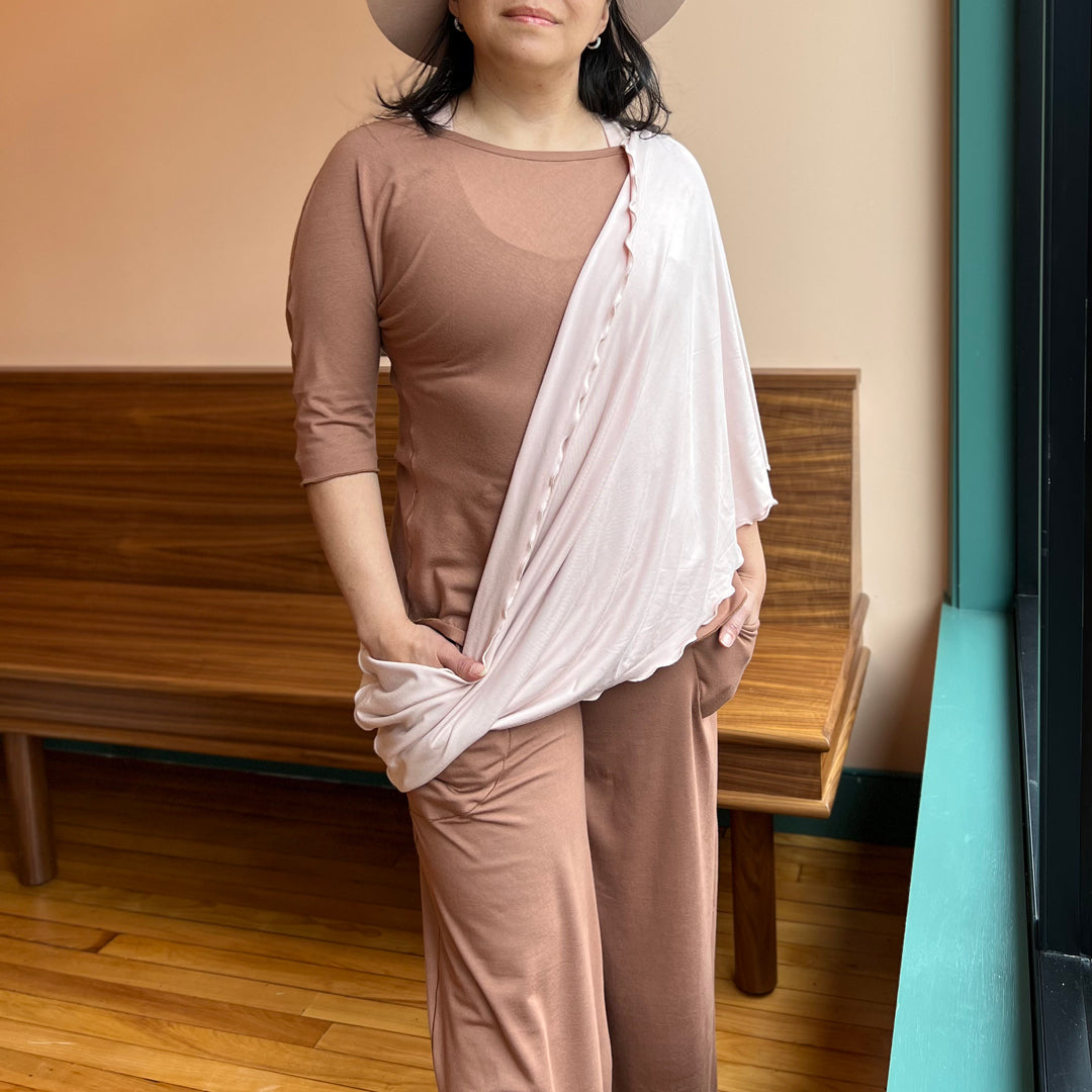 harlow in cedar styled with cedar rose top + ballet loop