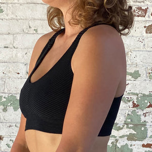 balance bra in subtle black stripe