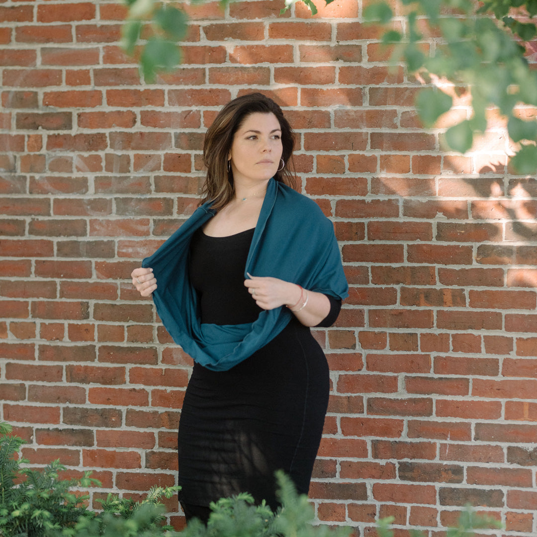 lagoon loop pops over black star dress