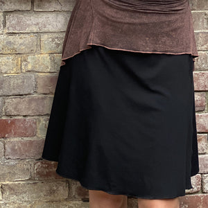 suger® flip skirt in black + lush mineral true pearl