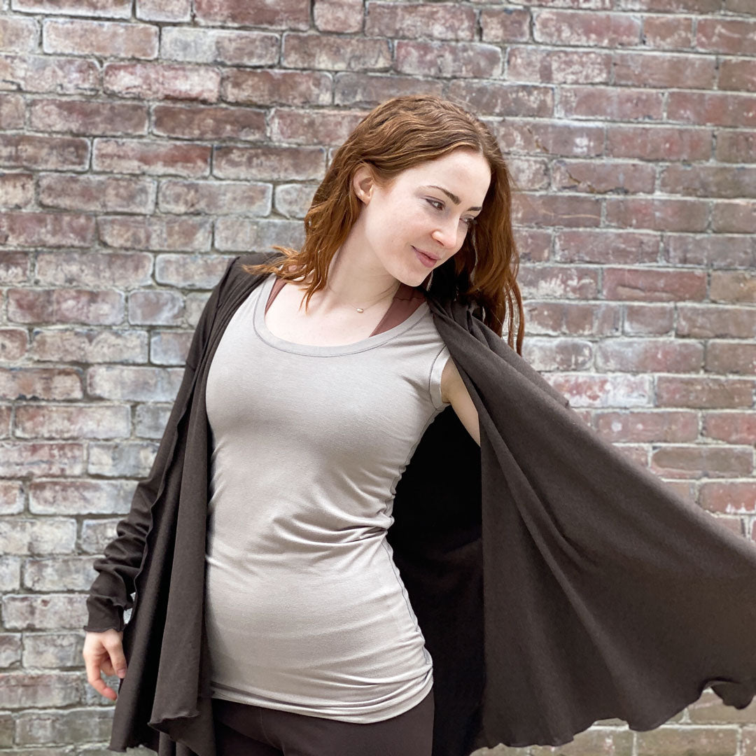 clay core tank + espresso shire jacket