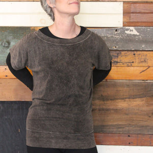 flash off shoulder top in mineral