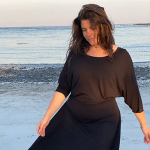 tissue black tide dress