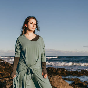 layer your tissue glass tide dress for ultimate coziness