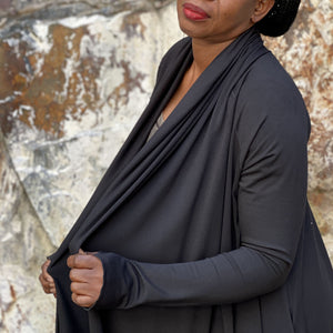 peace + comfort in the black riding coat