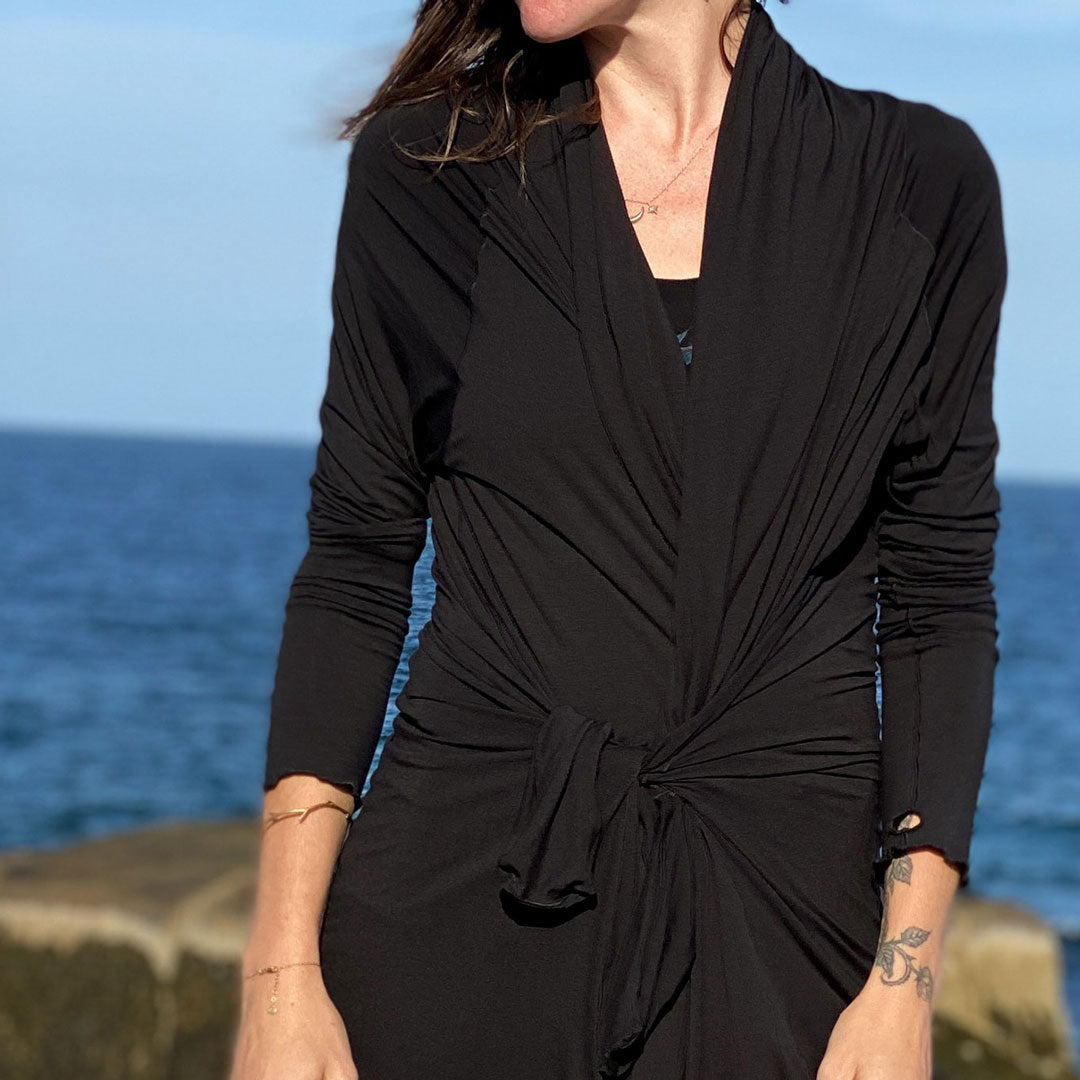 garden coat in tissue black