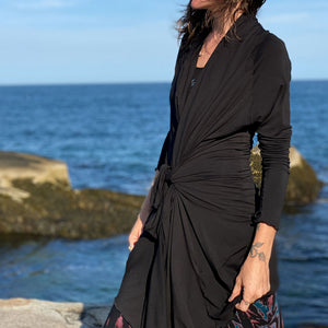 garden coat in tissue black bamboo