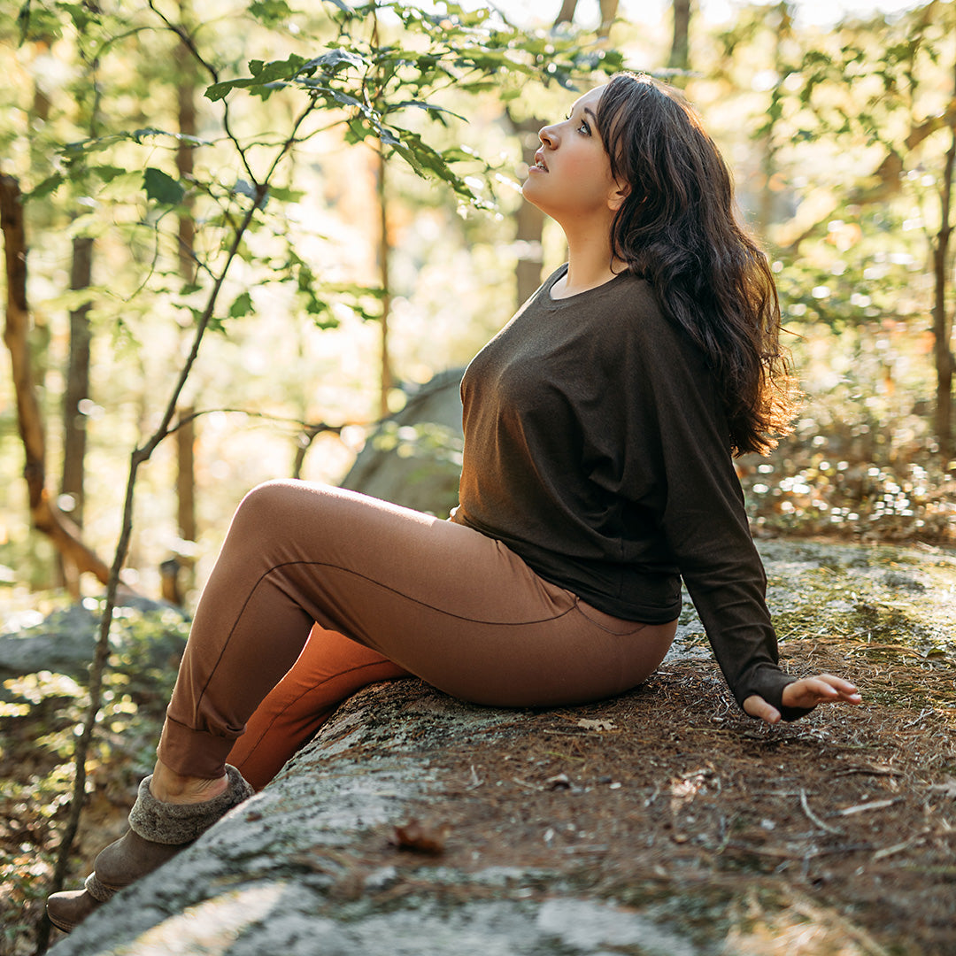 jogger in cedar with pop top in espresso