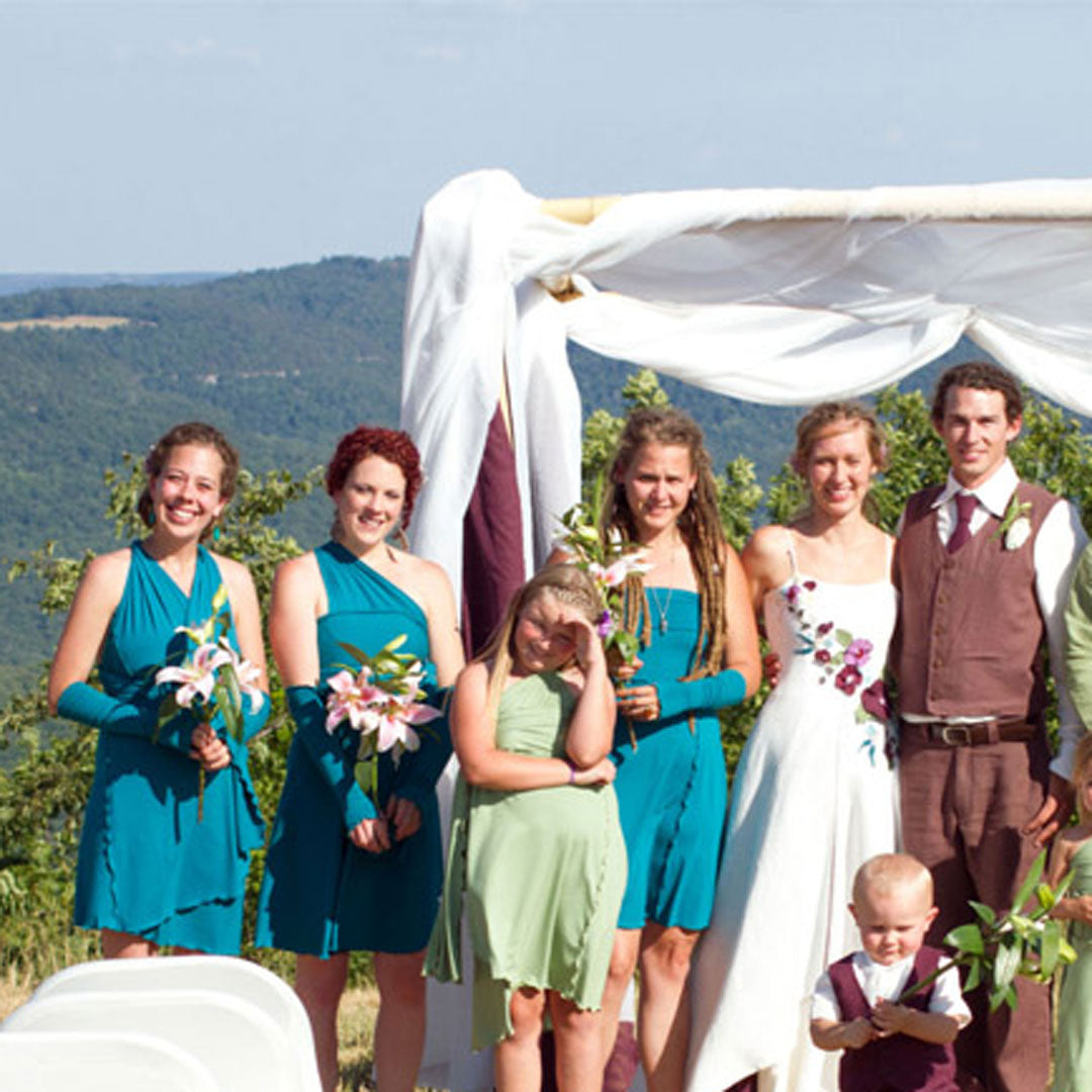 the wrap styled different ways as bridesmaid dresses