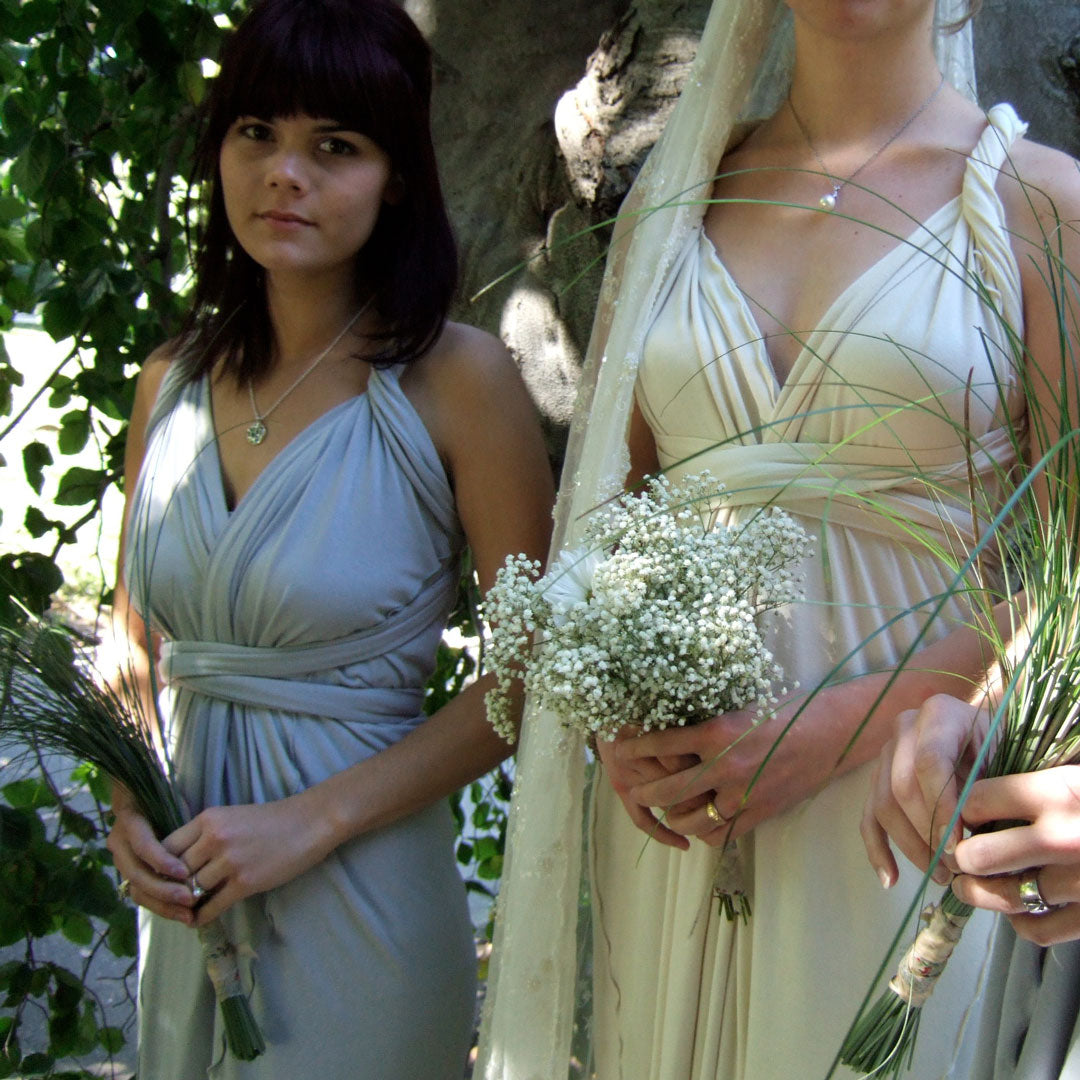 the wrap styled different ways as bridal dresses