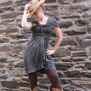 the wrap in mineral with contrasting stitch