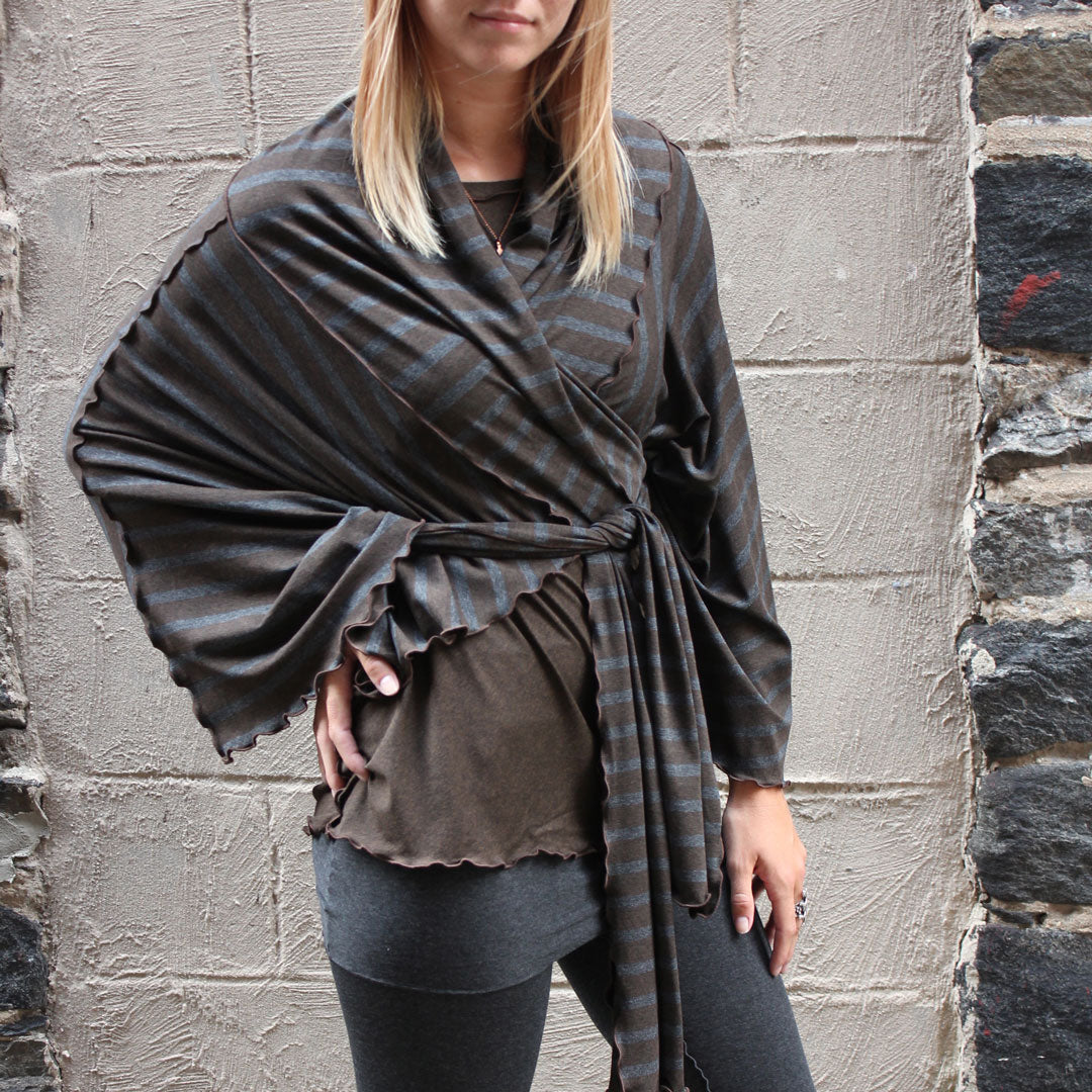 woodland wrap as a shawl