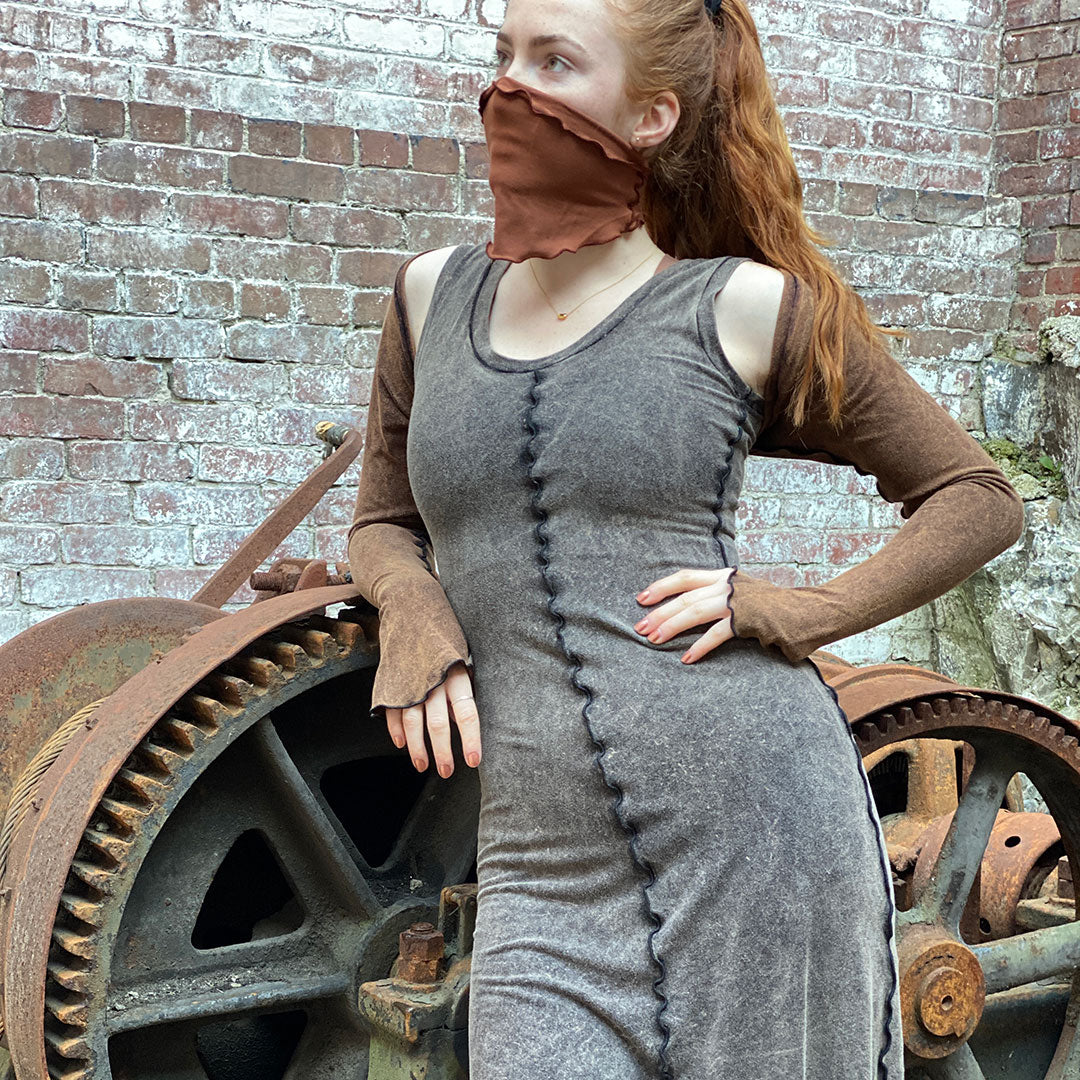 spice mineral shrug with our honey band + mineral goddess