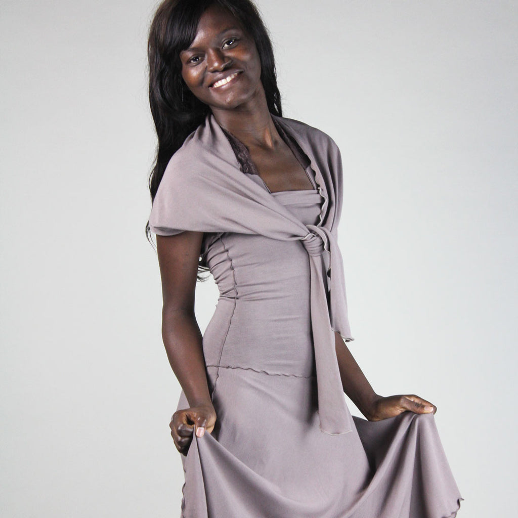 thyme bamboo shrug with our matching flirt dress