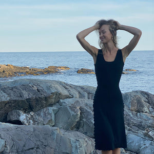 goddess dress in black