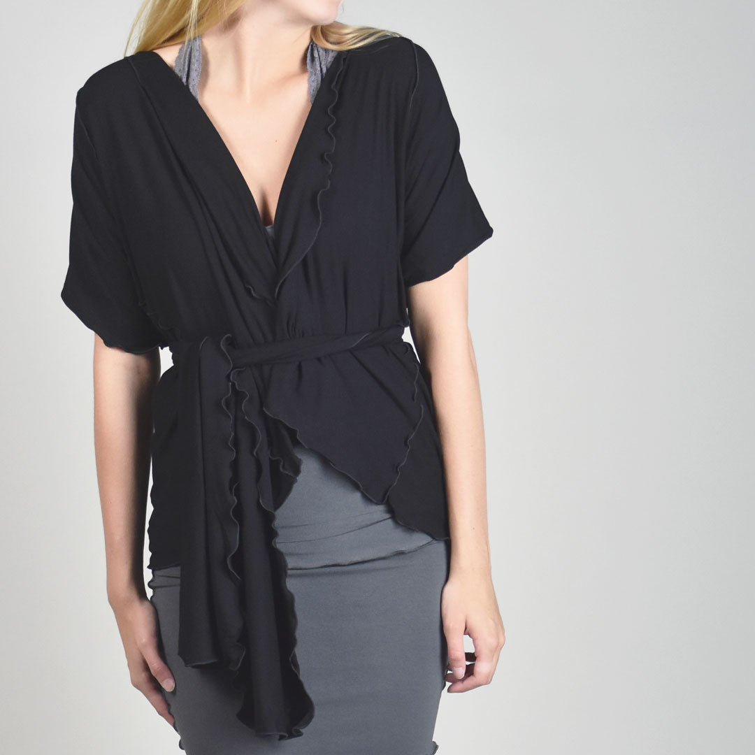 Falda envolvente para niña, chaleco tipo chal, top para playa