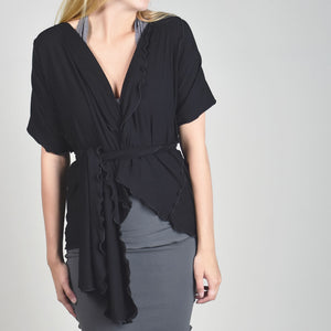 Falda envolvente para niña, chaleco tipo chal, top para playa