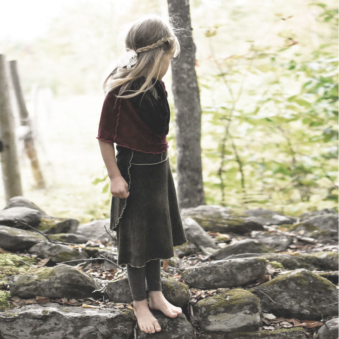 Falda envolvente para niña, chaleco tipo chal, top para playa