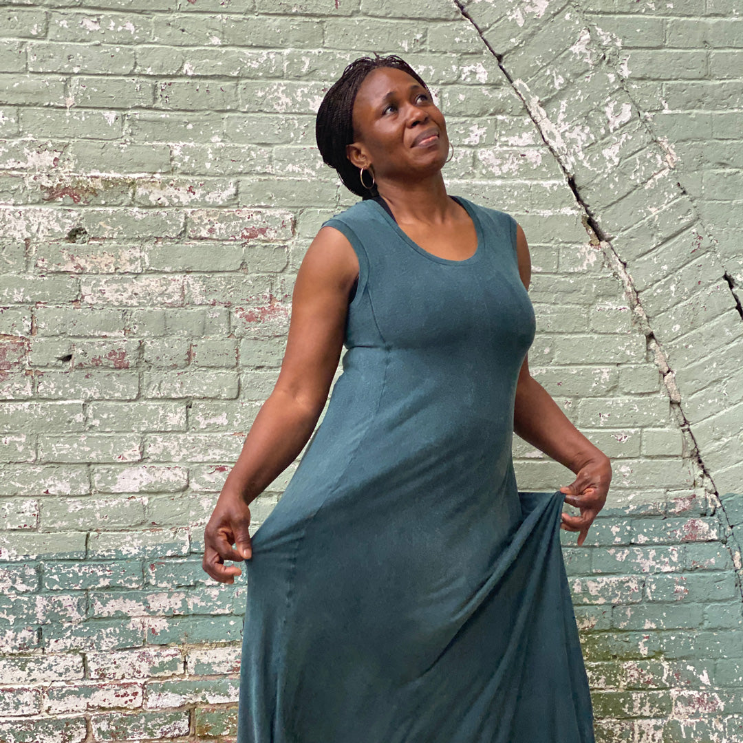 glow gown in blue mineral