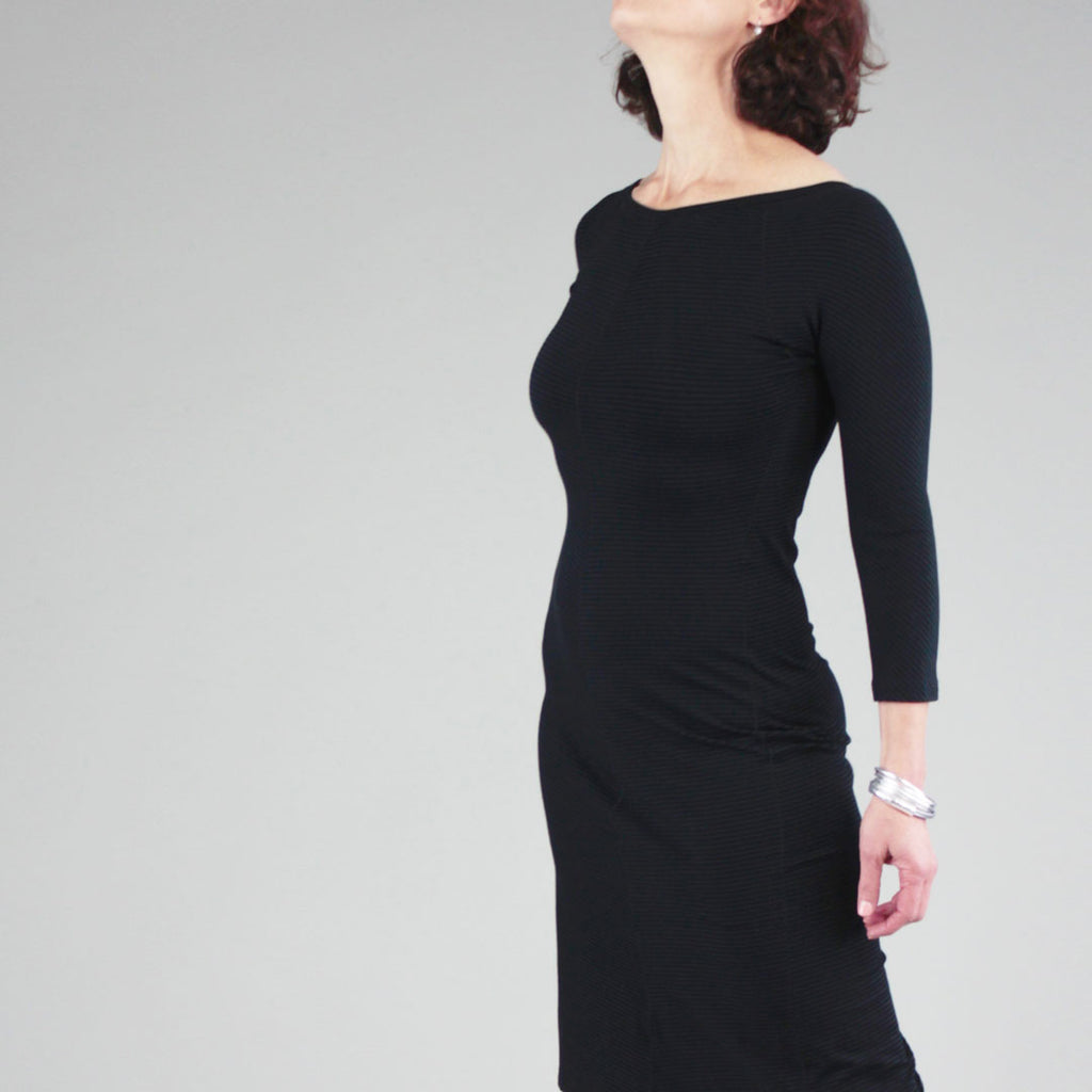 subtle black stripe noble dress by Suger