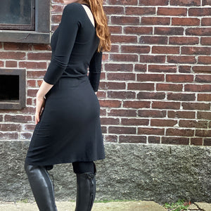 noble dress in subtle black stripe on a size cloud angel