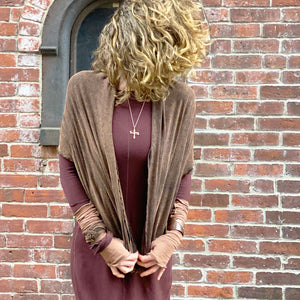 layer a loop with the noble dress for an elegant night out