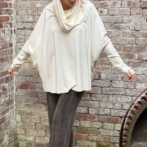 milk mountain cowl neck made of comfy bamboo