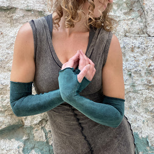 angelrox opera sleeves are sublime in blue mineral with mineral goddess dress