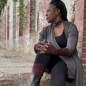 angelrox opera sleeves in wine with prima jacket in ore