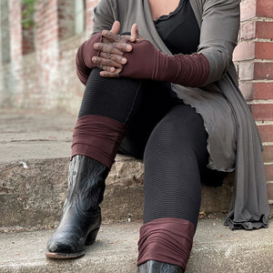 wine stockings as leg warmers with our matching opera sleeves