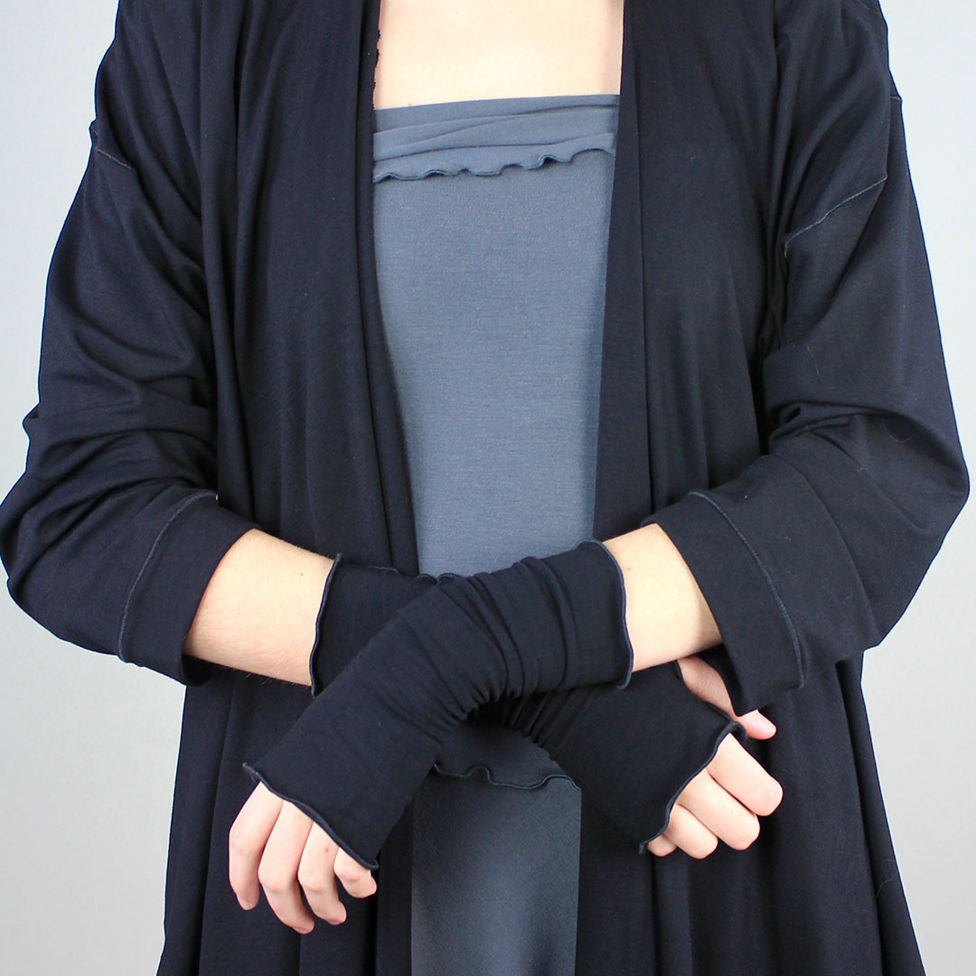 aria fingerless glove in black