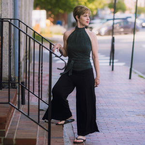 harlow elegant convertible wide leg pant in black