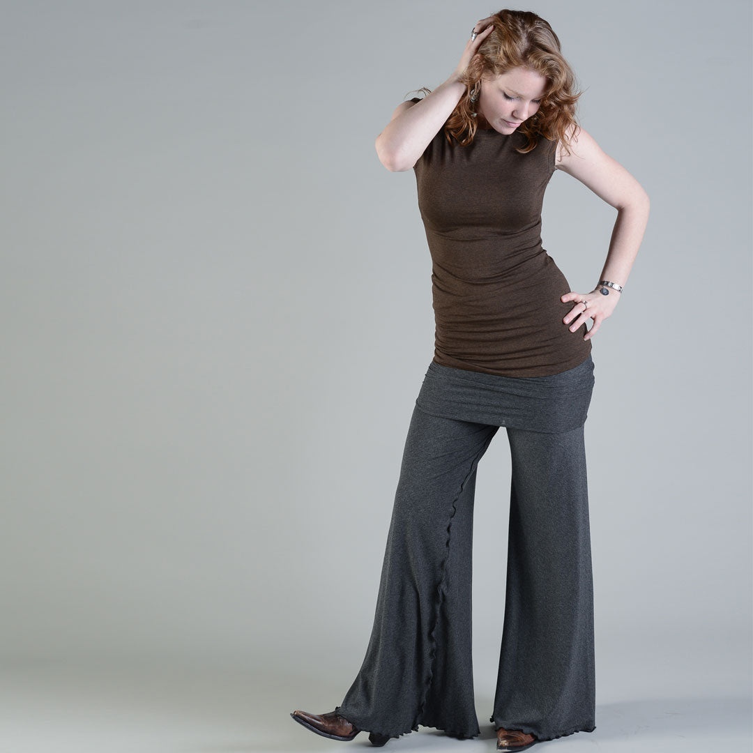 swirlsuit wide leg jumpsuit in charcoal