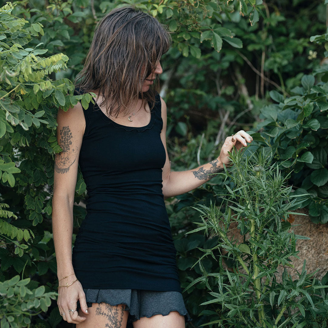 black wifey with our charcoal romper