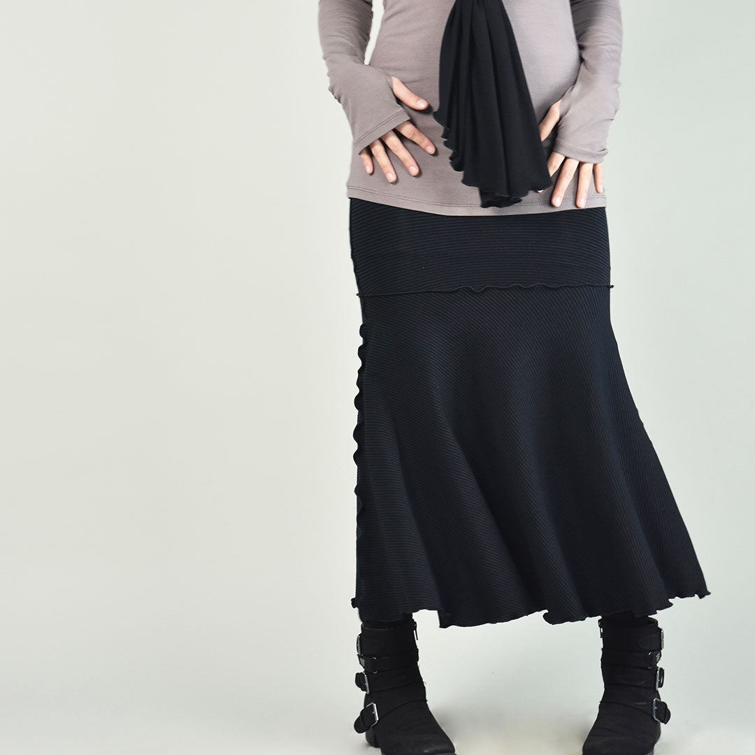 subtle black stripe flirt as a long skirt