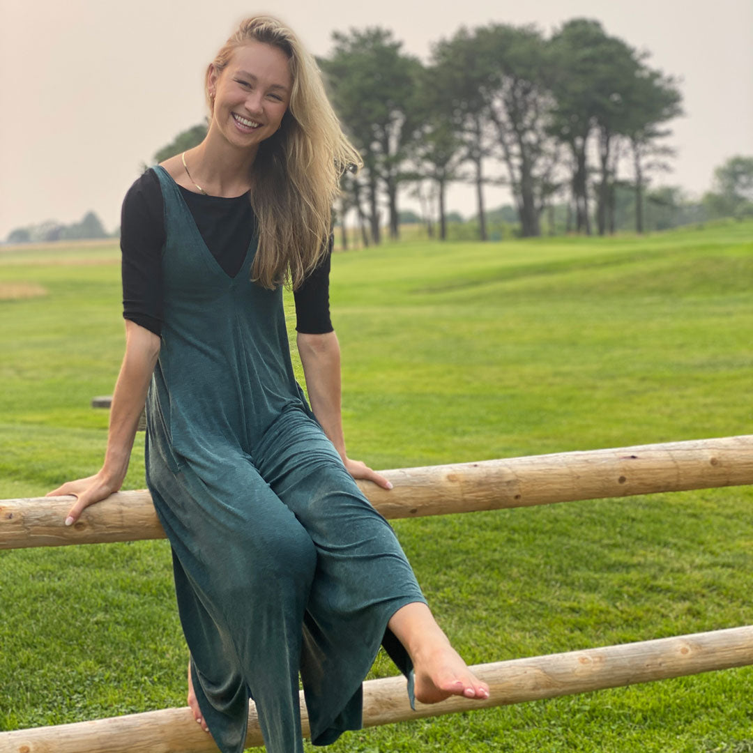 farmer jumpsuit in blue mineral