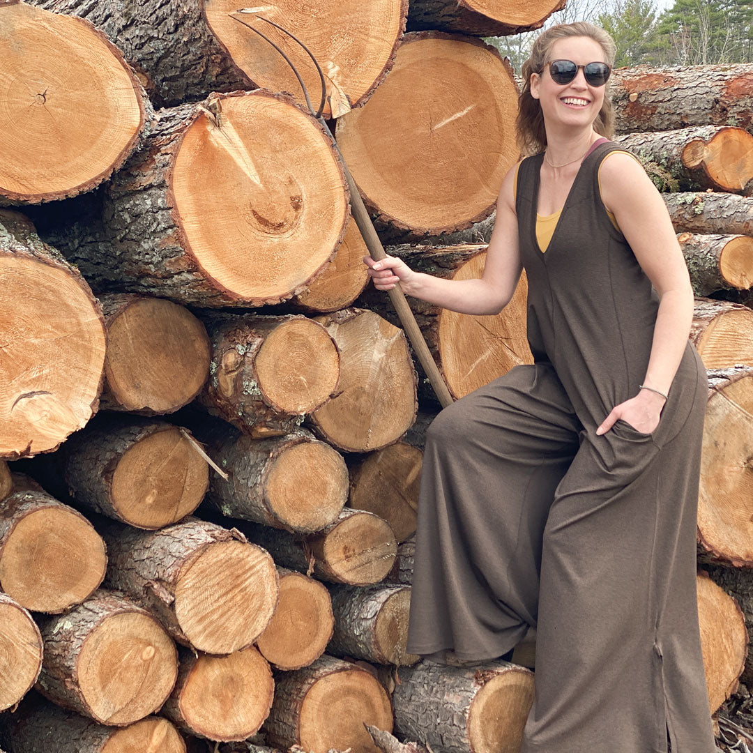 farmer jumpsuit in espresso